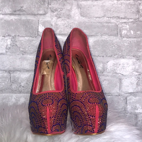 Pink Crystal gem platform heels - Picture 4 of 8